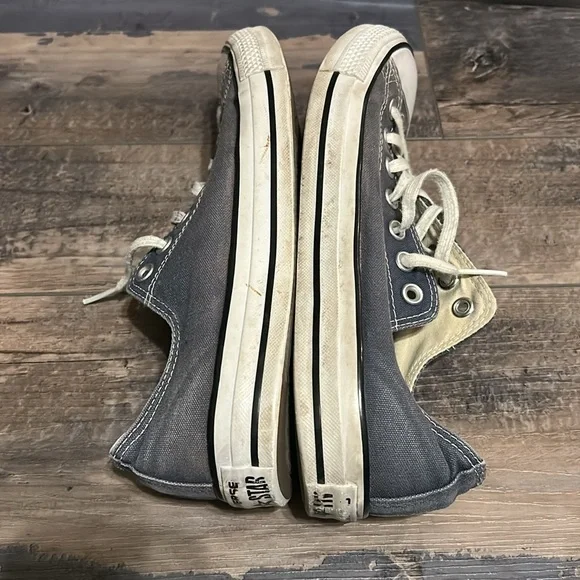 (9) Converse All Star Gray Men's Shoes - Picture 7 of 8